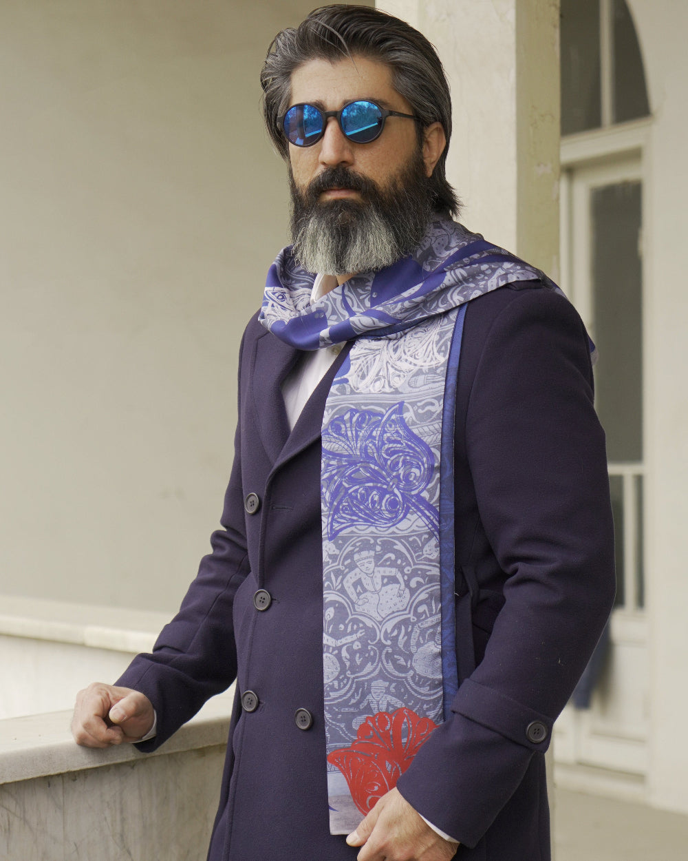 Melat-e Eshgh (Nation of Love) Reversible Shawl - Men - Grey