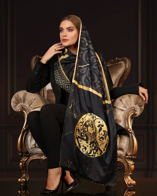 Jâm (Chalice of Truth) Reversible Shawl - Black