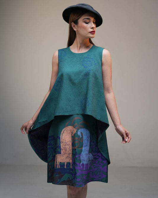 Charkh-e Kaboud (Azure Dome) Top & Skirt Set