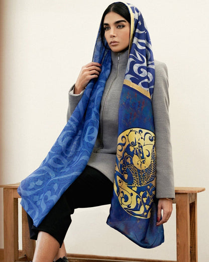 Jâm (Chalice of Truth) Reversible Shawl - Blue