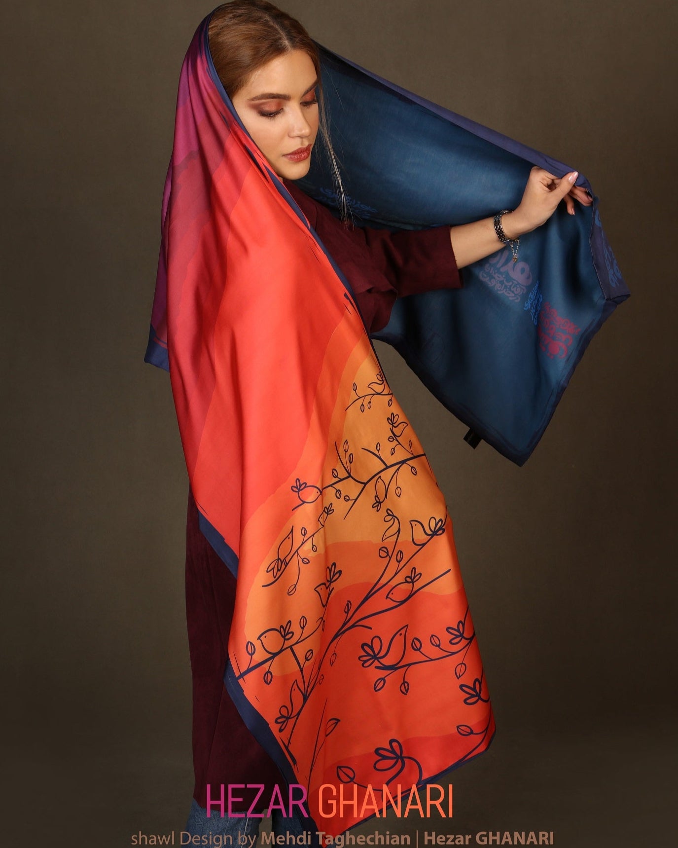 Hezâr Ghanari (Thousand Canaries) Reversible Shawl