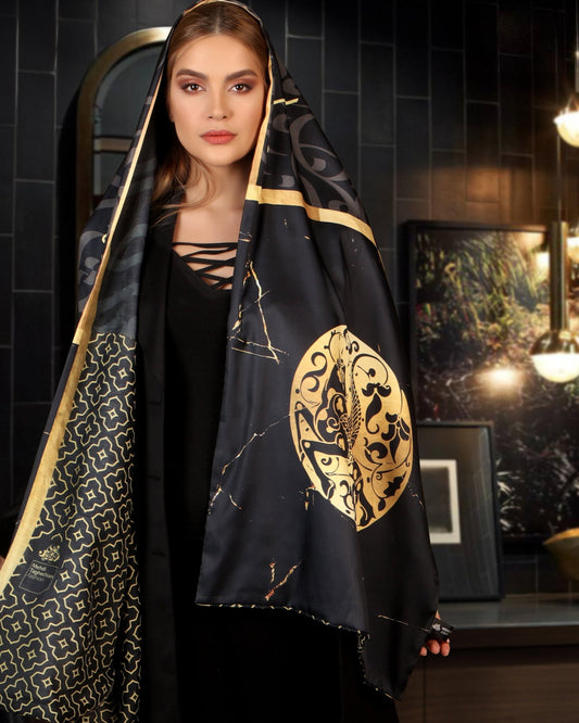 Jâm (Chalice of Truth) Reversible Shawl - Black