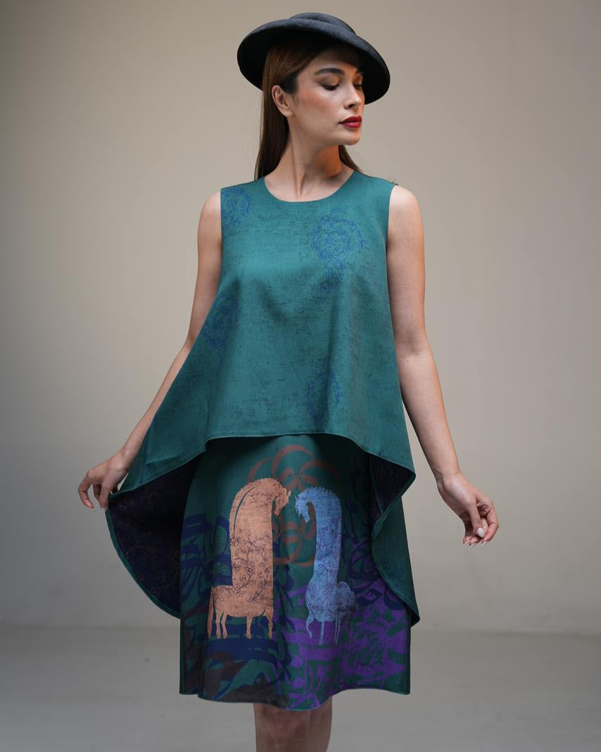 Charkh-e Kaboud (Azure Dome) Top & Skirt Set