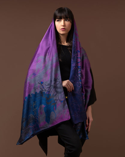 Charkh-e Kaboud (Azure Dome) Reversible Shawl