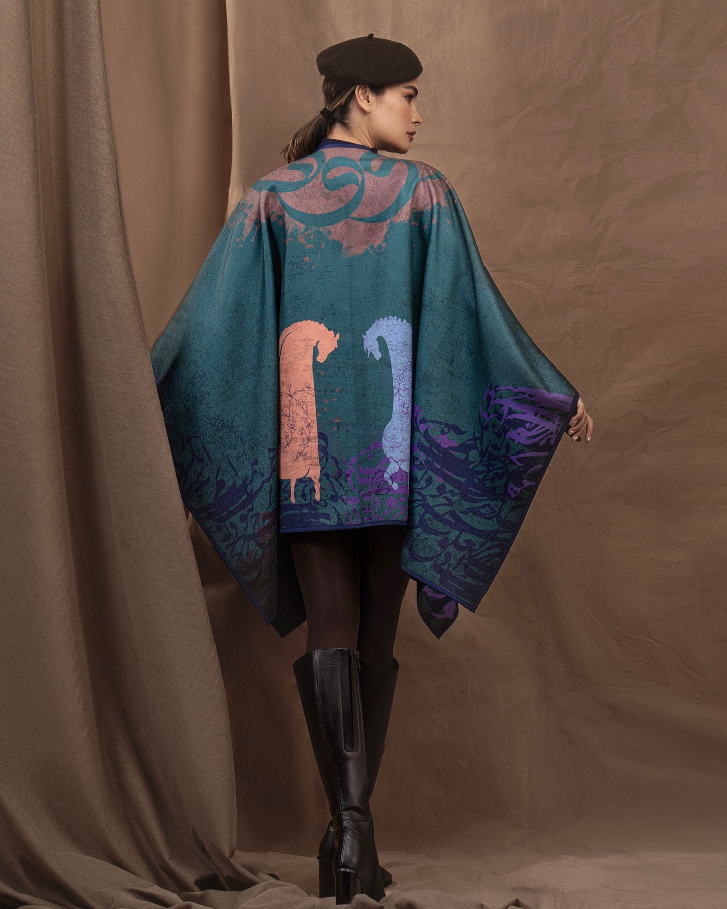 Charkh-e Kaboud (Azure Dome) Reversible Poncho