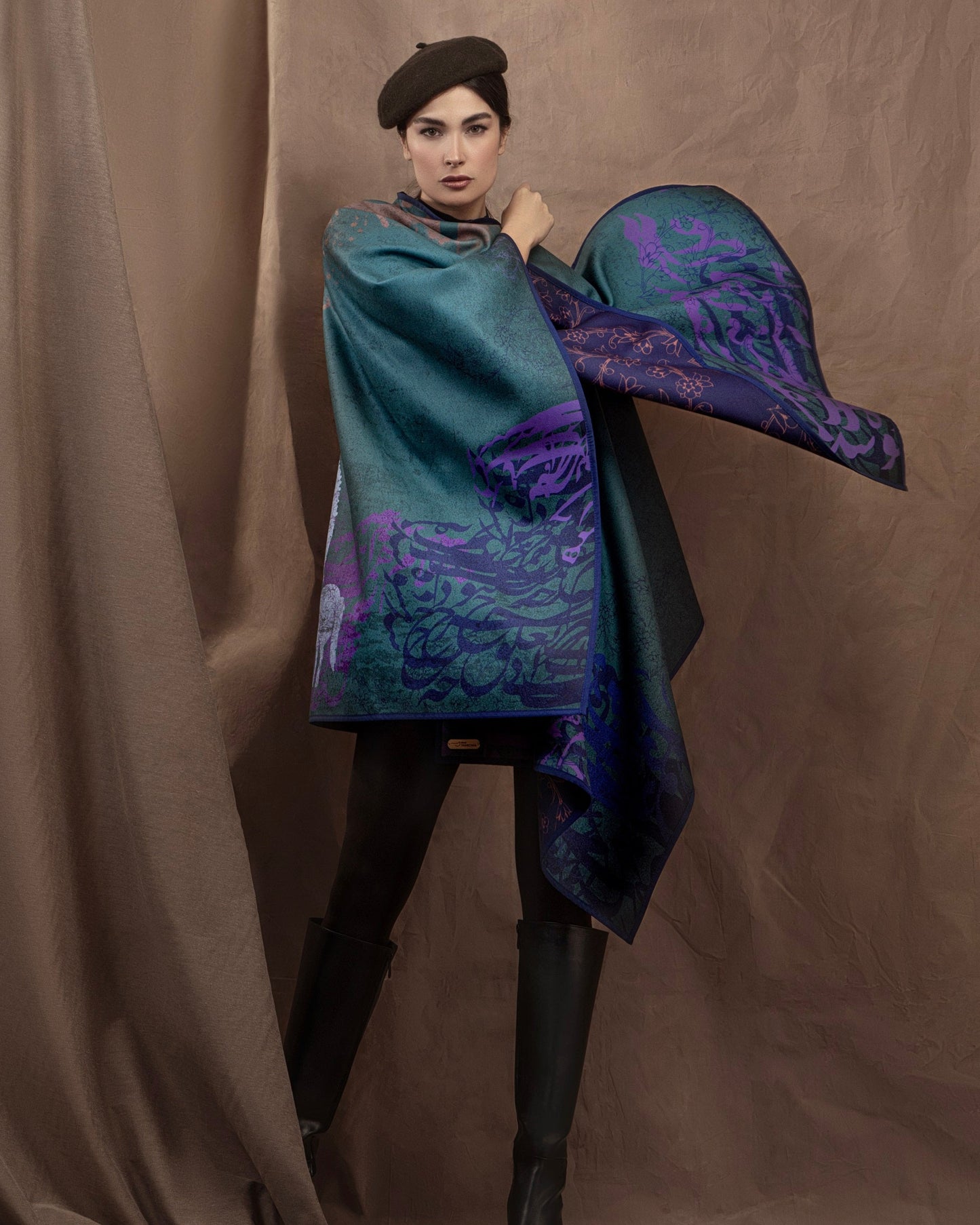 Charkh-e Kaboud (Azure Dome) Reversible Poncho