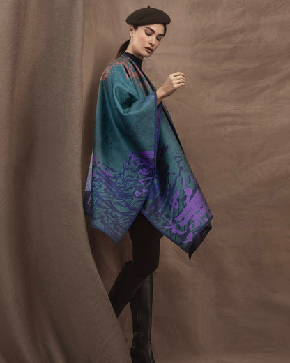 Charkh-e Kaboud (Azure Dome) Reversible Poncho