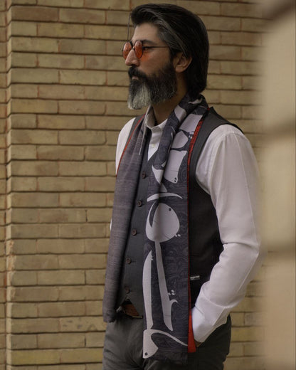 Melat-e Eshgh (Nation of Love) Reversible Shawl – Men – Red